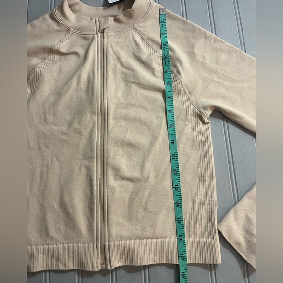 JoyLab Athletic Zip Up Jacket Womens Small Beige Stretchy Flexible Knit NWT‎ - Picture 10 of 11